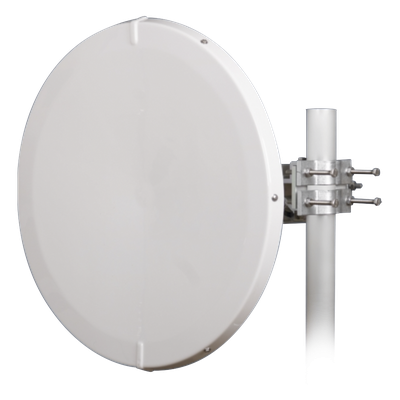 Antena Direccional de Alto Rendimiento / 30.5 ± 1 dBi / 2 ft / 5.9-7.125 GHz / Conectores RP-SMA / Alto Aislamiento al Ruido / Fácil Montaje y herraje de acero inoxidable /  Radomo Incluido