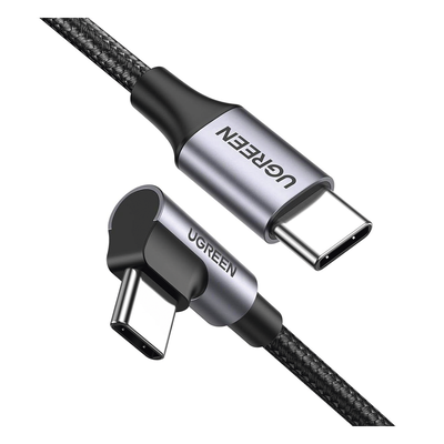 Cable USB-C a USB-C | 1 Metro (3.28 Pies) | Conector con Ángulo Recto de 90° | Carga Rápida de hasta 60W | 480 Mbps | PD3.0 | QC4.0/3.0/2.0 | FPC | AFC | Protección Integrada | Caja de Aluminio | Nylon Trenzado | Color Negro - Imagen 3