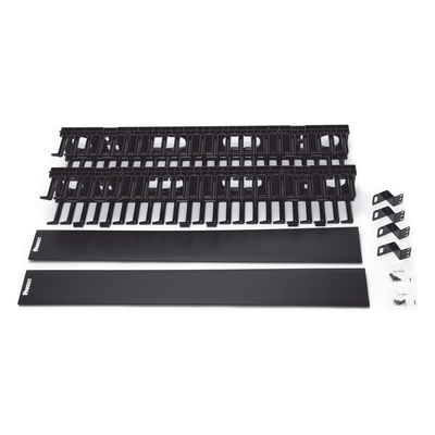 Organizador Vertical NetRunner, Doble (Frontal y Posterior), Para Rack Abierto de 45 Unidades, 4.9in de Ancho, Color Negro - Imagen 8