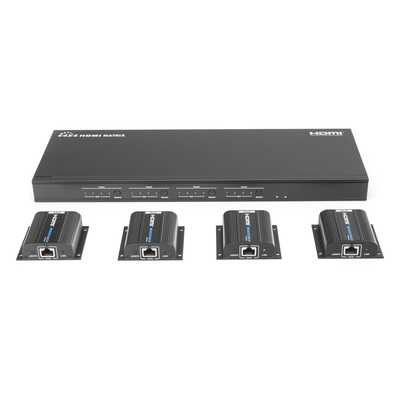 MATRICIAL Y EXTENSOR DE VIDEO HDMI 4 x 4 / 4 Entradas HDMI / 4 Salidas HDMI Loop / 4 Salidas RJ45 para Extender la señal 40 metros por salida / 1080 @ 60Hz / Conmutación por RS232, Control Remoto o Ethernet. - Imagen 3