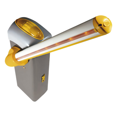 Kit de barrera GARD 4 con mástil Italiano / Izquierda y derecha configurable en campo / Incluye Iluminación LED Rojo/Verde / Pluma de 3.75 m / Cúpula con iluminación LED / Resorte Rojo CAME 