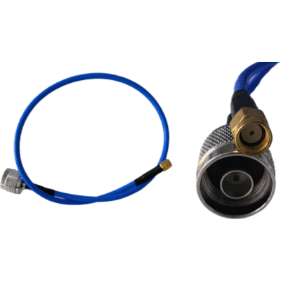 Cable Coaxial de Baja Pérdida / Jumper 50 cm / N - RPSMA / 50 Ohm / DC - 6 GHz / VSWR ≤1.25 / Baja Atenuación / Cubierta Azul / IEC 60169