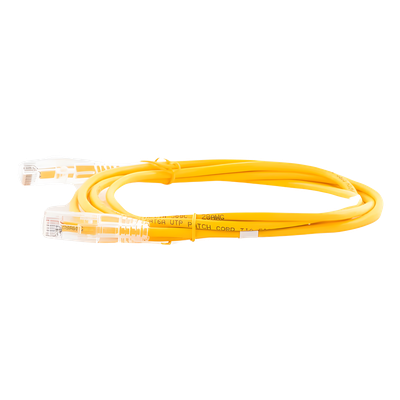 Cable de Parcheo Slim UTP Cat6A - 2 Metros (6.56 Pies) Amarillo, Diámetro Reducido (28 AWG) - Imagen 5