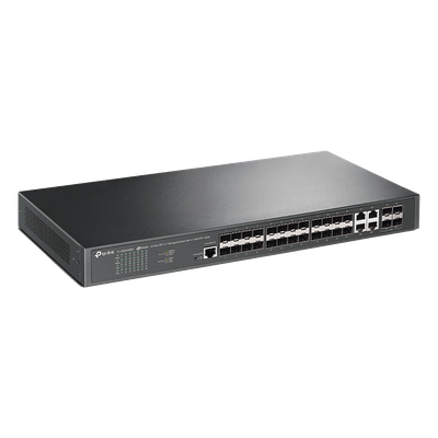 Switch de Fibra Óptica L2+ Omada / 24 puertos SFP 1GE / 4 Puertos Combinados SFP+/RJ45 Gigabit / 2 Puertos Consola RJ45|micro-SUB / Administración Centralizada Omada o Stand-Alone / Compatile con IPv6 / Multicast IGMP - Imagen 3