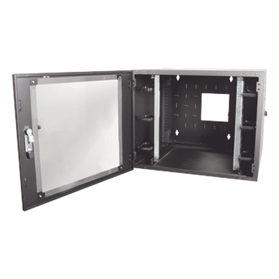 Gabinete de Pared Estándar de 19in, Abatible, de 12 UR, 762 mm de Profundidad, Color Negro