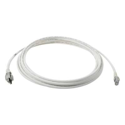 Patch Cord TERA Cat6A 1/10G Ethernet, de 4 Pares y Conector Modular, LS0H, Color Marfil, 5 Metros (16.40 Pies)