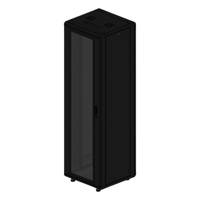 Gabinete rackeable de piso de 42U, compatible con estándar 19 pulgadas, equipado con puerta frontal de cristal para una mejor visibilidad y presentación profesional - Imagen 3
