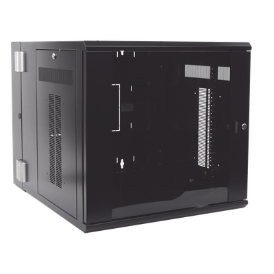 Gabinete PanZone de Montaje en Pared, de 19in, Puerta con Ventana de Seguridad, 12 UR, 762mm de Profundidad, Color Negro - Imagen 4