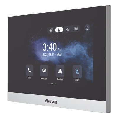 Monitor ANDROID / Soporta APP Android / Pantalla Touch Screen LCD 7" / WiFi / Punto WIFI / Bluetooth / PoE / SIP / 8 Entradas de Alarma / 1 Salida de Relé / Comunicación con App de Familiares / Administración 100 % en la Nube