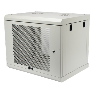 Gabinete de Pared de 9U con Puerta Perforada 455 mm de Profundidad, Rack de 19'', Acero Reforzado Color Blanco - Imagen 4