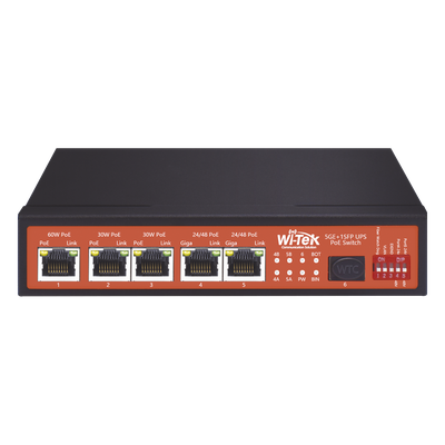 Controlador Solar de 5A con Switch PoE /  1 Puertos Gigabit PoE 802.3 bt / 2puertos PoE 802.3 af/at con 2 Puertos PoE Pasivo 24 Vcc / 1 Puerto SFP / No administrable
