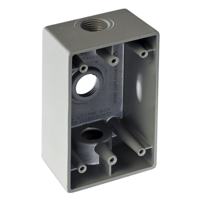 Caja Condulet FS de 1" (25.4 mm ) con tres bocas una arriba y una atrás a prueba de intemperie. - Imagen 3