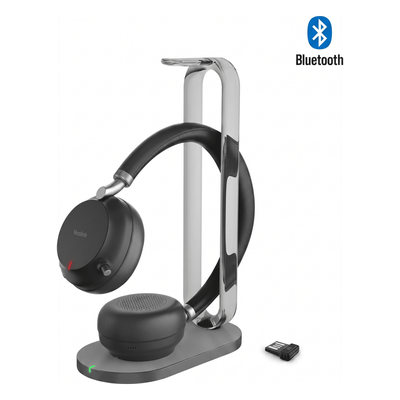 Auriculares supraaurales Yealink BH76 Plus Stereo UC Edition con base de carga/Bluetooth 5.3 con adaptador USB-C y A/Cancelación activa de ruido/Usables sobre la oreja y supraaurales - Imagen 3