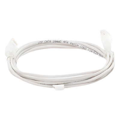 Cable de Parcheo Slim UTP Cat6 - 3 Metros (9.84 Pies) Blanco Diámetro Reducido (28 AWG) - Imagen 7