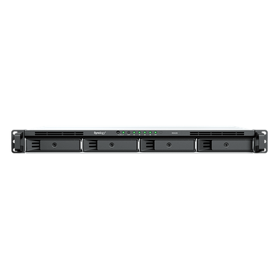 Unidad de Expansión RackStation / 1U 4 Bahías / SATA 3.5" y 2.5" Hot-Swap / Chasis Corto 290 mm (11.4 in) / Expansión en Línea / USB Type-C / Plug & Play / Garantía 3 Años
