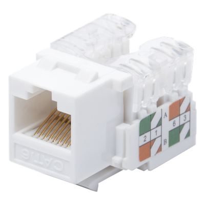 Módulo Jack Keystone Cat6 con Terminación 110 (Punchdown) para Faceplate - Color Blanco