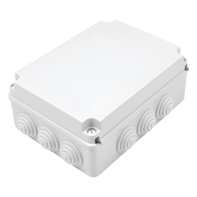 Caja Estanca de PVC Para Derivación y Conexión, 12 Entradas, Tapa Atornillada, 300x220x120 mm  (Área interna), Uso Exterior IP55, Material que no Propaga el Fuego y Libre de Hálogenos