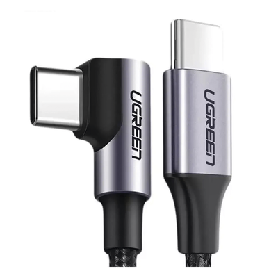 Cable USB-C a USB-C | 1 Metro (3.28 Pies) | Conector con Ángulo Recto de 90° | Carga Rápida de hasta 60W | 480 Mbps | PD3.0 | QC4.0/3.0/2.0 | FPC | AFC | Protección Integrada | Caja de Aluminio | Nylon Trenzado | Color Negro - Imagen 4