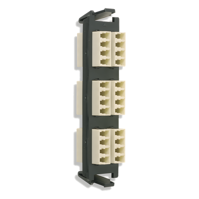 Placa acopladora de Fibra Óptica Quick-Pack, Con 6 Conectores LC Quad (24 Fibras), Para Fibra Multimodo, Beige