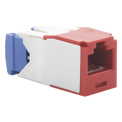 Conector Jack RJ45 Estilo TG, Mini-Com, Categoría 6A, de 8 Posiciones y 8 Cables, Color Rojo - Imagen 6