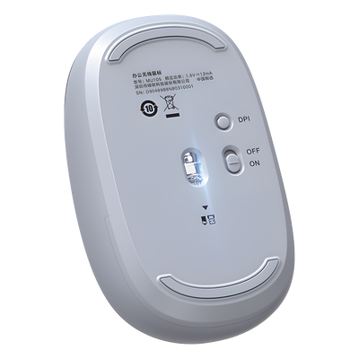 Mouse Inalámbrico 2.4G 800/1200/1600/2400 DPI | Función de 3 botones | Alcance 10m | Silencioso | Ergonómico | Anti-caída y Anti-interferencias | Batería Alcalina AA incluida | Color Dusty Blue. - Imagen 3