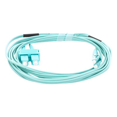 Jumper de Fibra Óptica / Multimodo OM3 50/125 / LC-SC Dúplex / OFNR Riser / 2.0 mm / 3 m (9.84 pies) / Aqua - Imagen 5