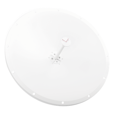Antena Direccional / 4.8 - 6.5 GHz / 28 dBi / Alcance 20 km (12.4 mi) / Polarización Dual / Viento 200 km/h (124.3 mph)