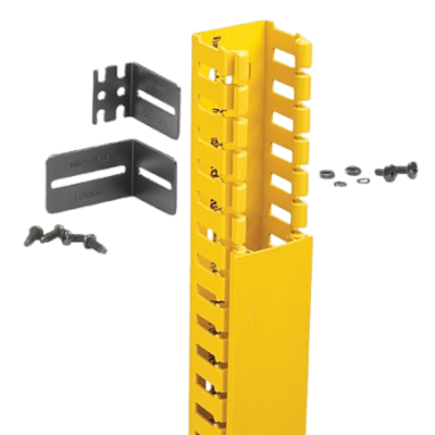 Kit de Administrador de Cables Vertical FiberRunner 2X2, Incluye Soportes de Montaje y Accesorios, Color Amarillo - Imagen 3