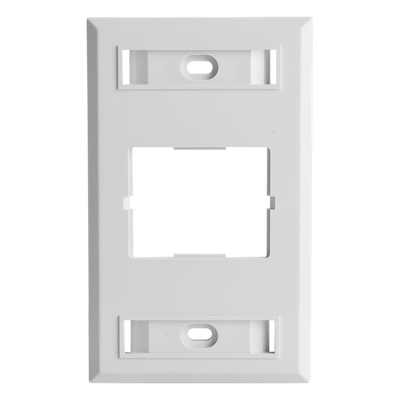 Placa de Pared / 1 Puerto Acoplador / Estándar Británico 85x85mm / Color Blanco