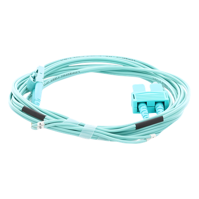Jumper de Fibra Óptica / Multimodo OM3 50/125 / LC-SC Dúplex / OFNR Riser / 2.0 mm / 3 m (9.84 pies) / Aqua - Imagen 3