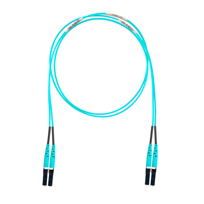 Jumper de Fibra Óptica / Multimodo OM4 50/125 / LC-LC Dúplex / OFNR Riser / Aqua / 11 m (36.09 ft)
