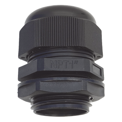 Conector Glándula Plástico / Rosca NPT 1" (25.4 mm) / Rango de Cable 16-22 mm / Color Negro / 7 Dimensiones Precisas - Imagen 3