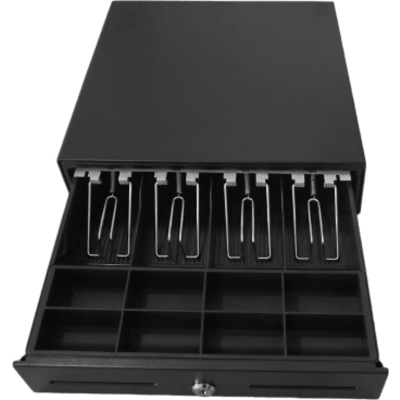 Cajón de Efectivo / Compacto 330 mm / 4 Billetes + 8 Monedas / Apertura RJ11 / Cerradura con Llave / Punto de Venta - Imagen 3