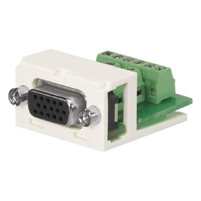 Conector Sub-D / 15 Pines Atornillable / 2 Puertos Mini-Com / 1.37 x 0.72 in / Blanco Mate