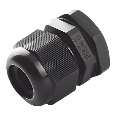 Conector Tipo Glándula / Cable 6-12 mm / Rosca 20.2 mm (51/64') / Plástico Negro / Uso Industrial