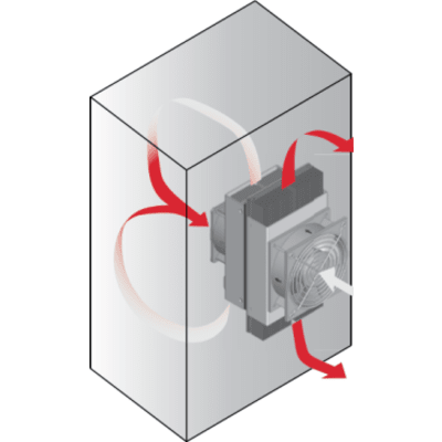 Refrigerador Termoeléctrico / 48V DC / 166W (567 BTU/h) / Interiores y exteriores / Efecto Peltier / Enfriamiento y Calentamiento / Sin Refrigerantes / Montaje Vertical y Horizontal / Rango -40°C a 55°C - Imagen 4