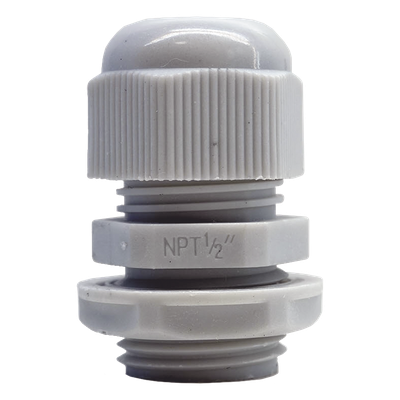 Conector Tipo Glándula / Rosca NPT 1/2" / Rango Cable 6-11 mm / Plástico Industrial / IP Aplicable