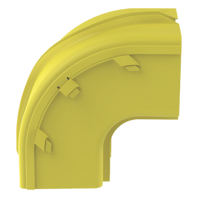 Bajada Vertical Exterior 90° / Canaleta 6x4 FiberRunner / Radio 2" (50.8 mm) / PC/ABS / Amarillo