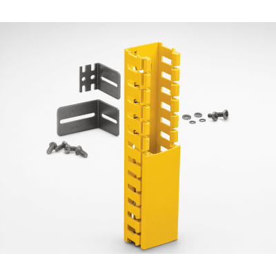 Kit de Administrador de Cables Vertical FiberRunner 2X2, Incluye Soportes de Montaje y Accesorios, Color Amarillo
