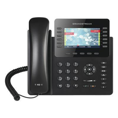Teléfono IP Empresarial / 12 Líneas / 6 Cuentas SIP / Pantalla LCD Color 4.3 pulgadas / Bluetooth / Dual Gigabit / PoE / 48 Teclas BLF Programables