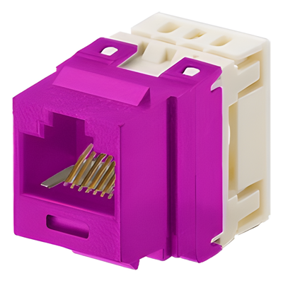 Conector Jack Keystone / Categoría 6 / Terminación 110 / RJ45 / 8P8C / Violeta