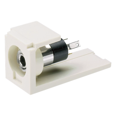 Módulo Acoplador Estéreo / Mini-Com / 3.5 mm / Terminación para Soldar / 1 Espacio / Blanco Mate