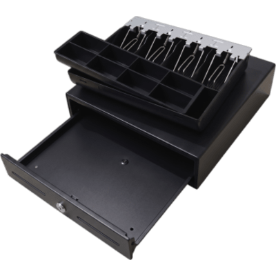Cajón de Efectivo / Compacto 330 mm / 4 Billetes + 8 Monedas / Apertura RJ11 / Cerradura con Llave / Punto de Venta - Imagen 4