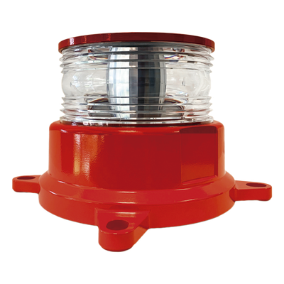 Baliza LED de Intensidad Media / 2000cd Rojo + 246mW/sr IR / 360°H + 3°V / AC-DC 120-240V / GPS / ADSL / -55°C a +55°C / 807 pies Equivalente