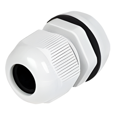 Conector Tipo Glándula / Rosca 12 mm (1/2') / Cable 3.5 a 6 mm / Plástico Gris / Industrial y Doméstico